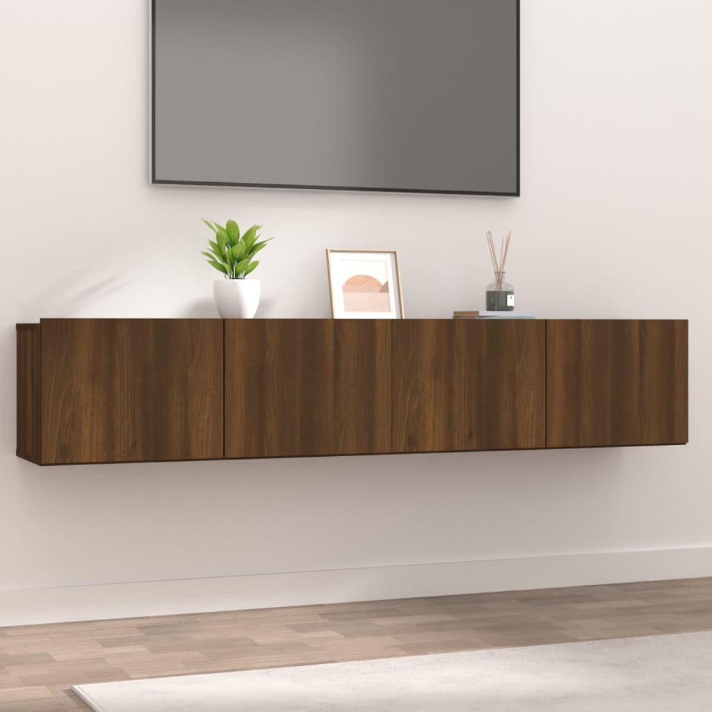 Tv-meubel 80x30x30 cm bewerkt hout bruin eikenkleur