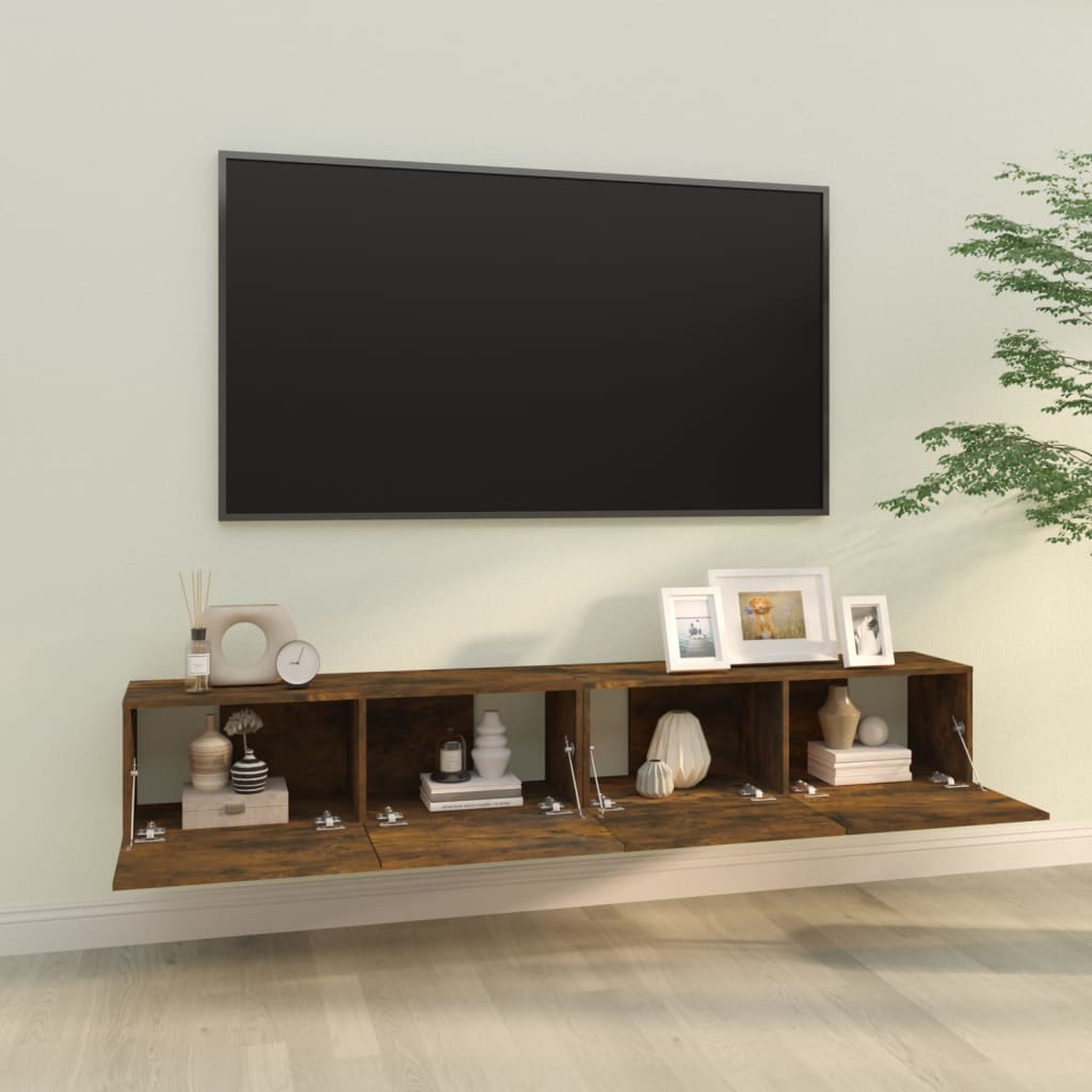 Tv-wandmeubels 2 st 100x30x30 cm hout eikenkleurig