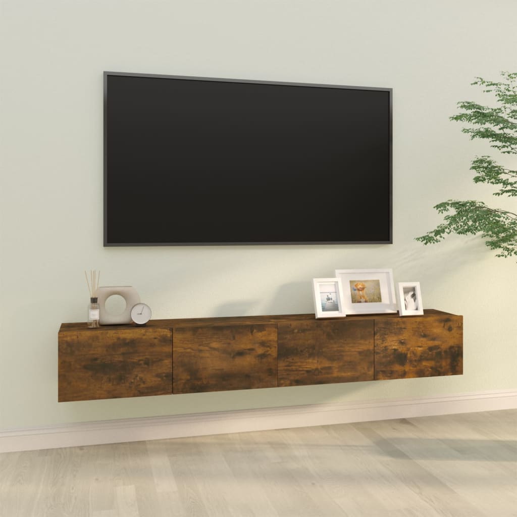 Tv-wandmeubels 2 st 100x30x30 cm hout eikenkleurig