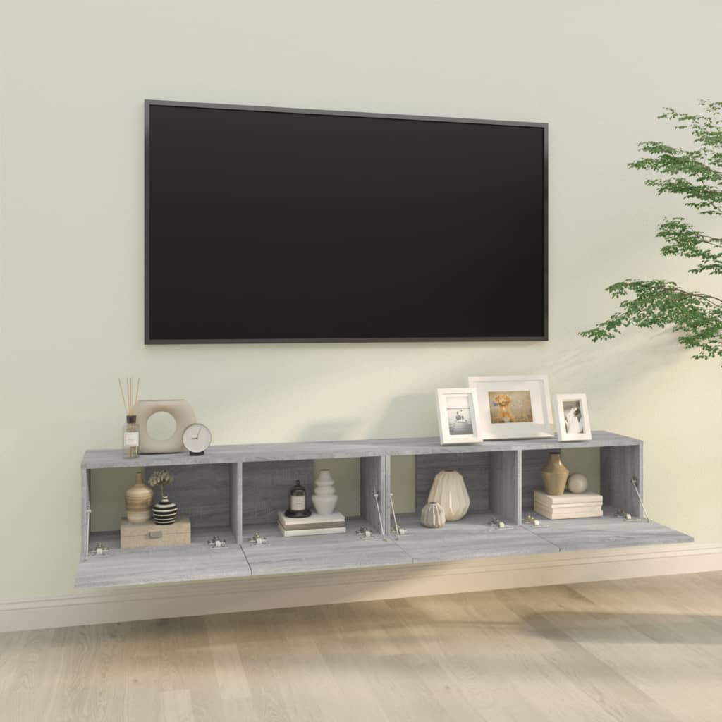 Tv-wandmeubels 2 st 100x30x30 cm hout bruin eikenkleurig