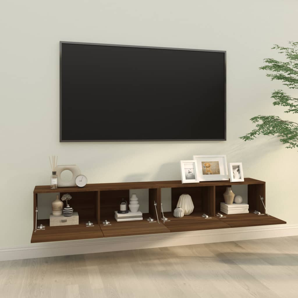 Tv-wandmeubels 2 st 100x30x30 cm hout eikenkleurig