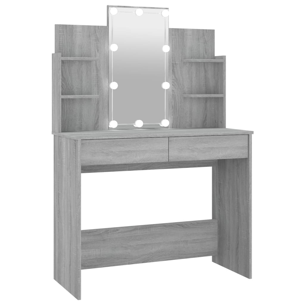 Kaptafel met LED-verlichting 96x40x142 cm eikenkleur