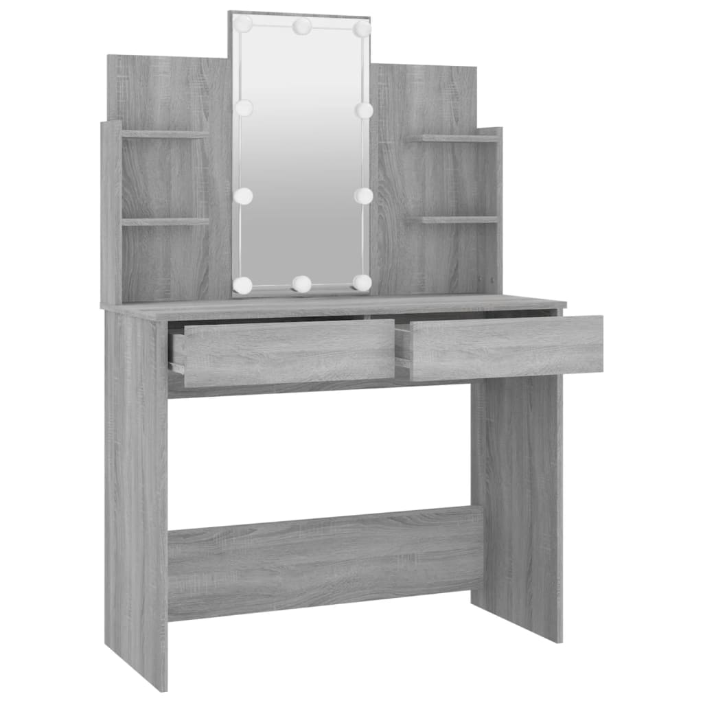 Kaptafel met LED-verlichting 96x40x142 cm eikenkleur