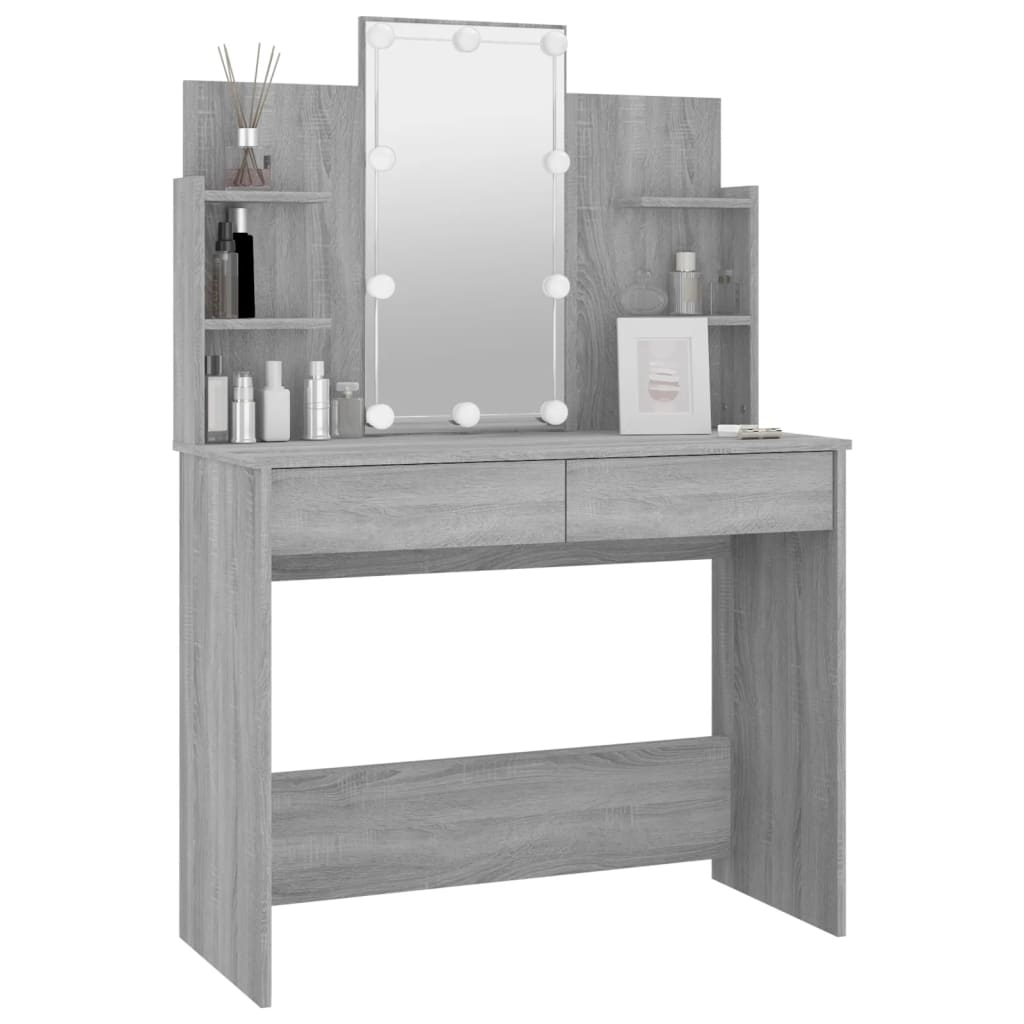 Kaptafel met LED-verlichting 96x40x142 cm eikenkleur