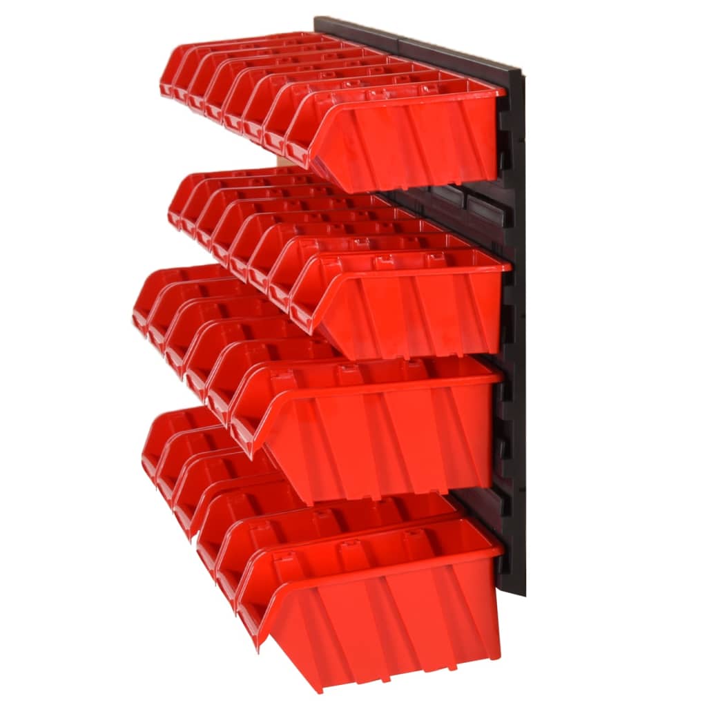 35-delige Sorteersysteemset 77x39 cm polypropeen rood en zwart