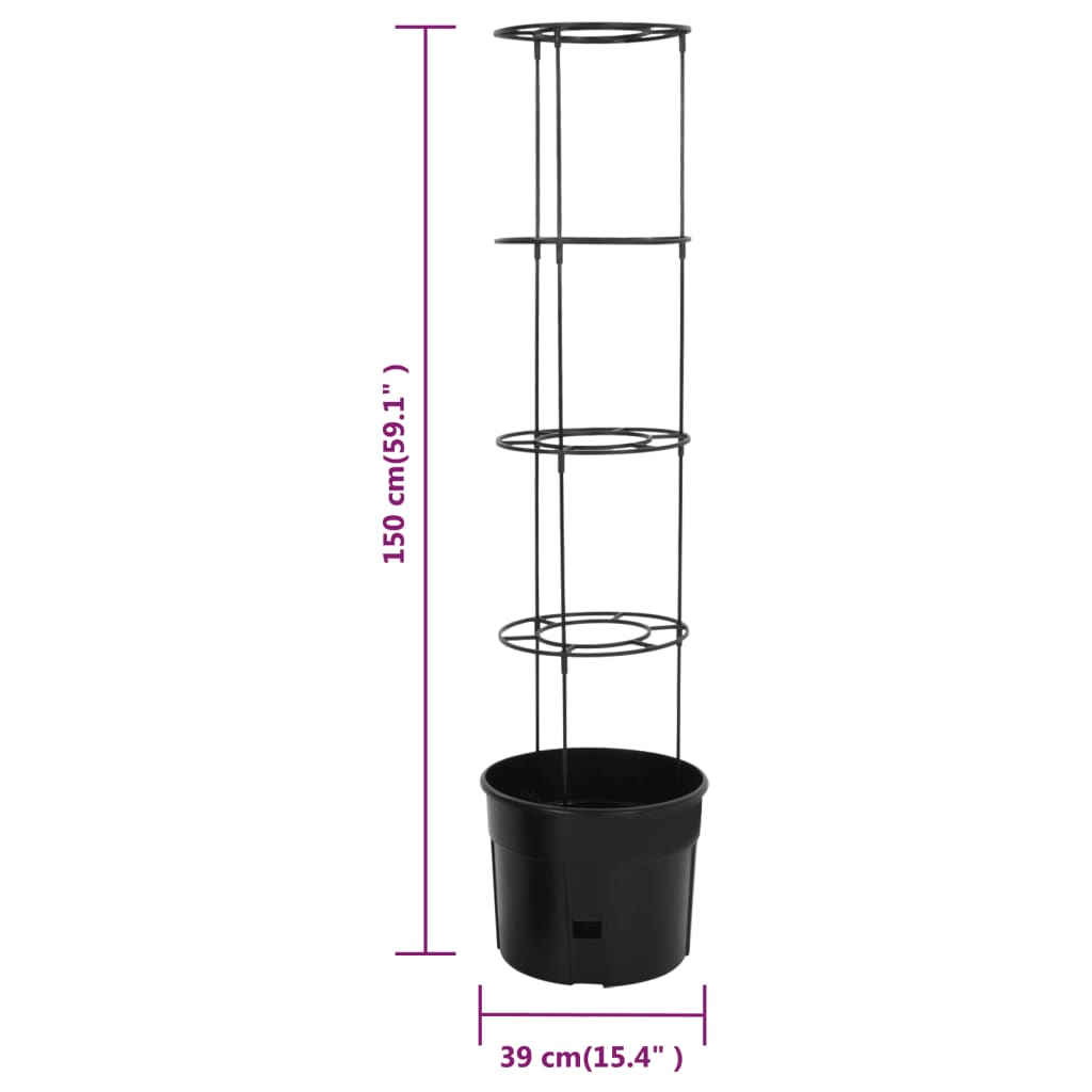 Tomatenkweekpot ø29,5x115 cm polypropeen antracietkleurig