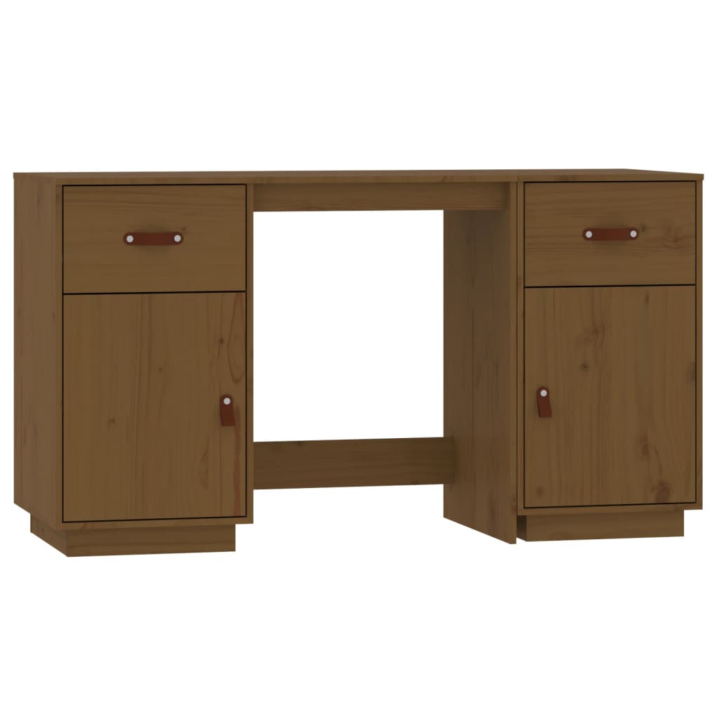 Bureau met kastjes 135x50x75 cm massief grenenhout