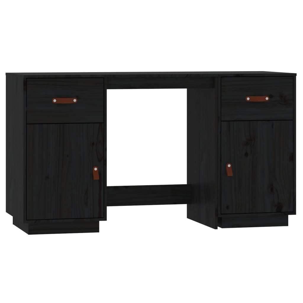 Bureau met kastjes 135x50x75 cm massief grenenhout