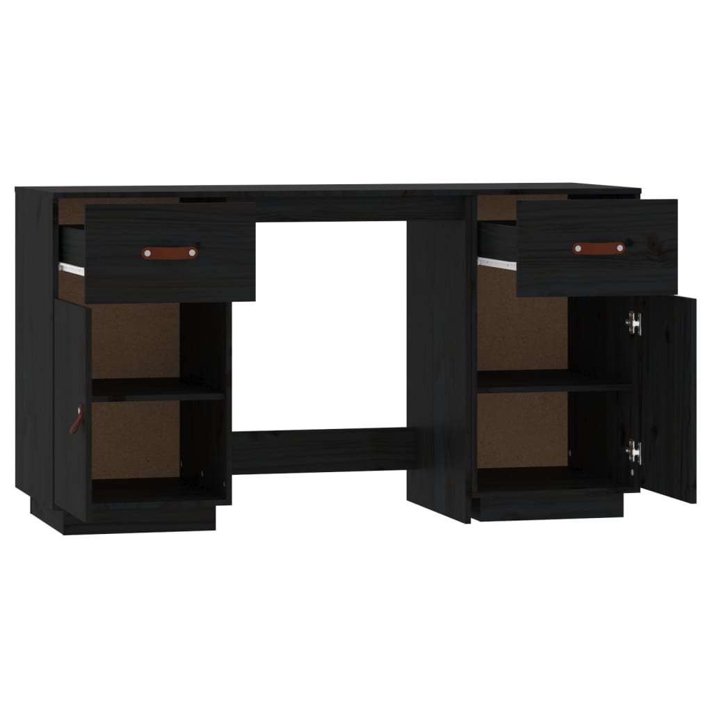 Bureau met kastjes 135x50x75 cm massief grenenhout