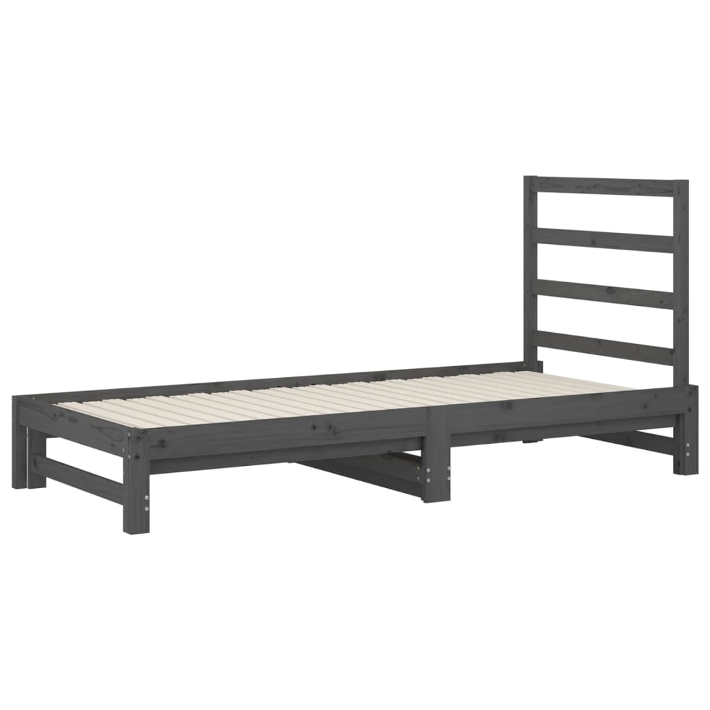 Slaapbank uitschuifbaar massief grenenhout 2x(90x200) cm