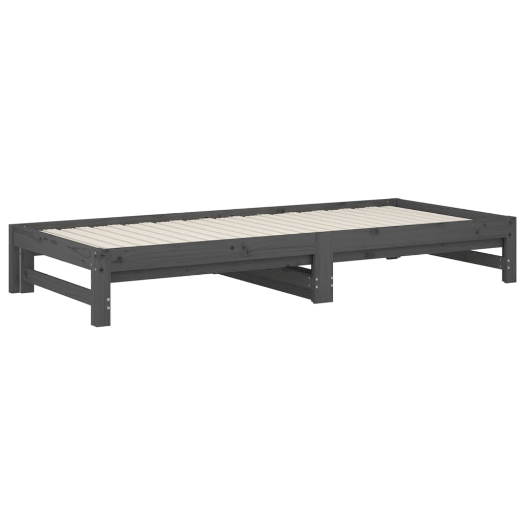 Slaapbank uitschuifbaar massief grenenhout 2x(90x190) cm