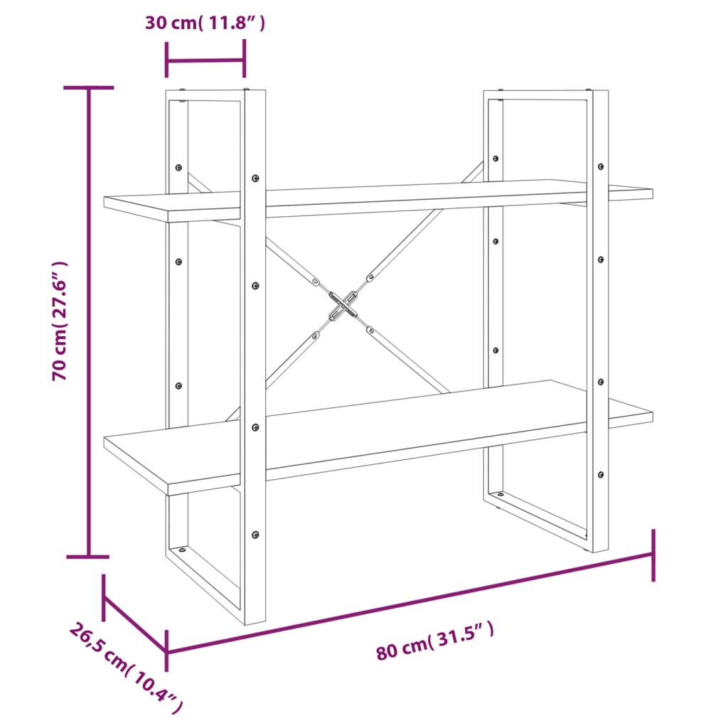 Boekenkast met 5 schappen 80x30x175 cm bewerkt hout