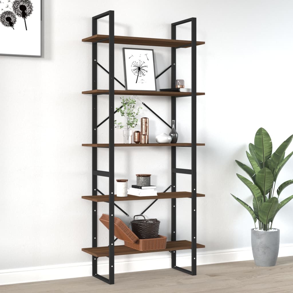 Boekenkast met 5 schappen 80x30x175 cm bewerkt hout