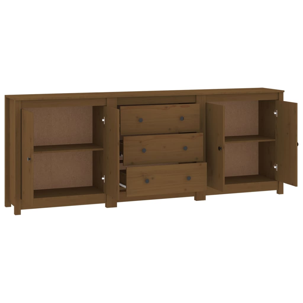 Dressoir 210x35x80 cm massief grenenhout