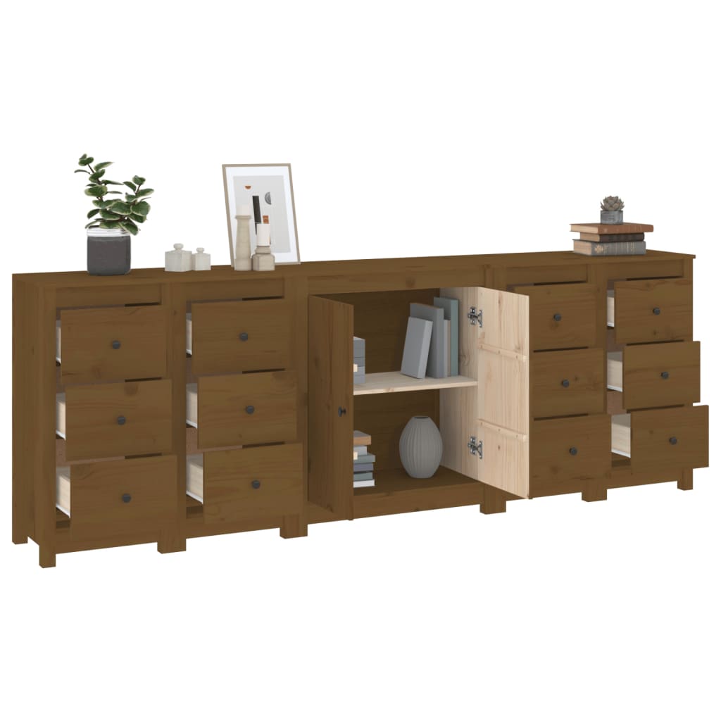 Dressoir 230x35x80 cm massief grenenhout