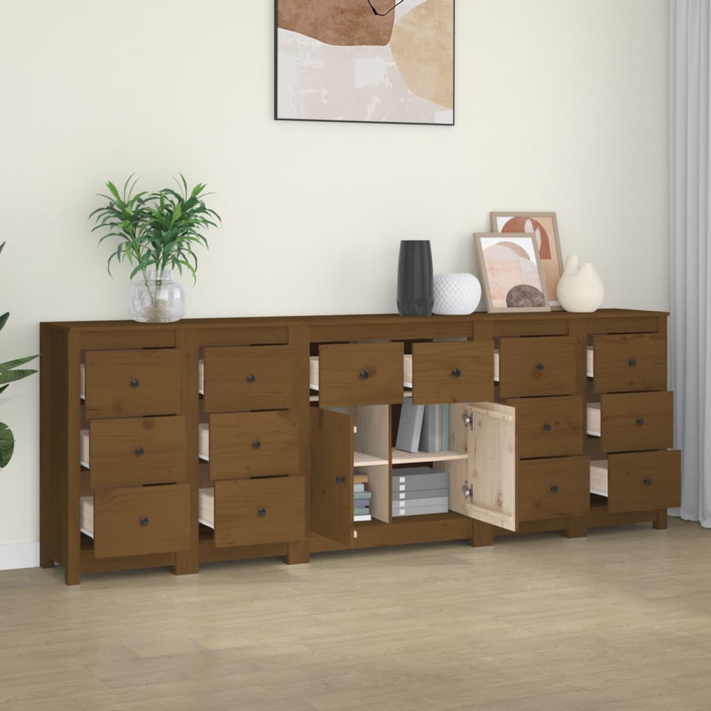 Dressoir 230x35x80 cm massief grenenhout