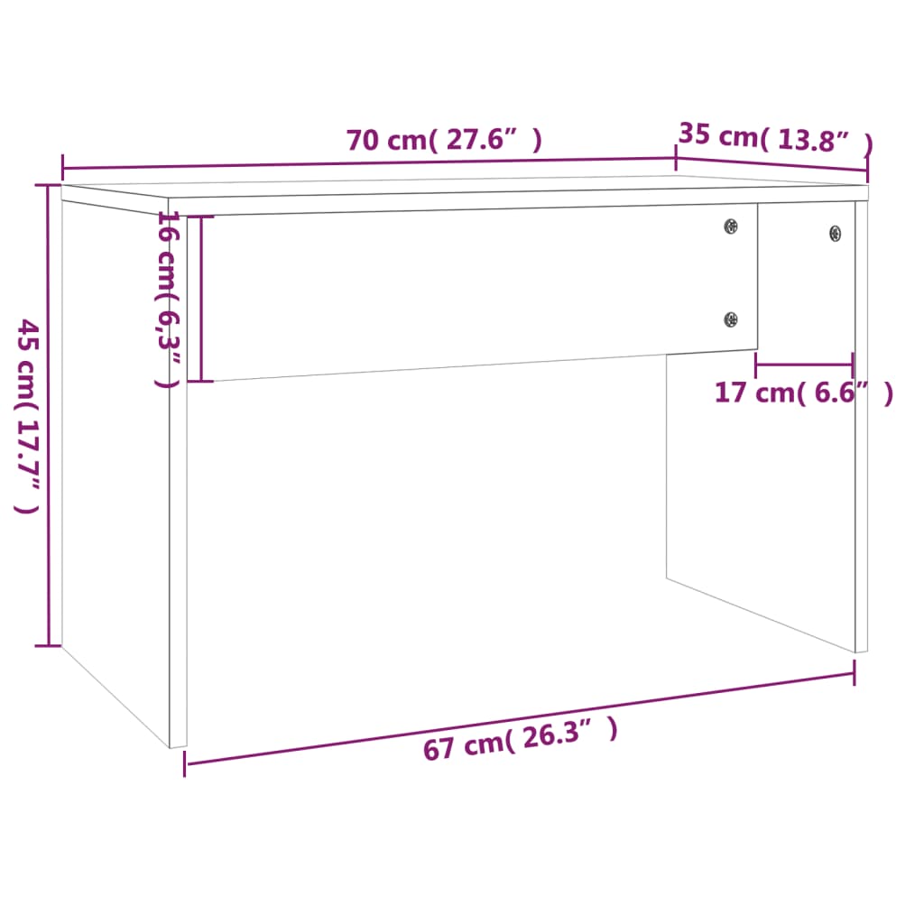 Kaptafelset 86,5x35x136 cm eikenkleurig