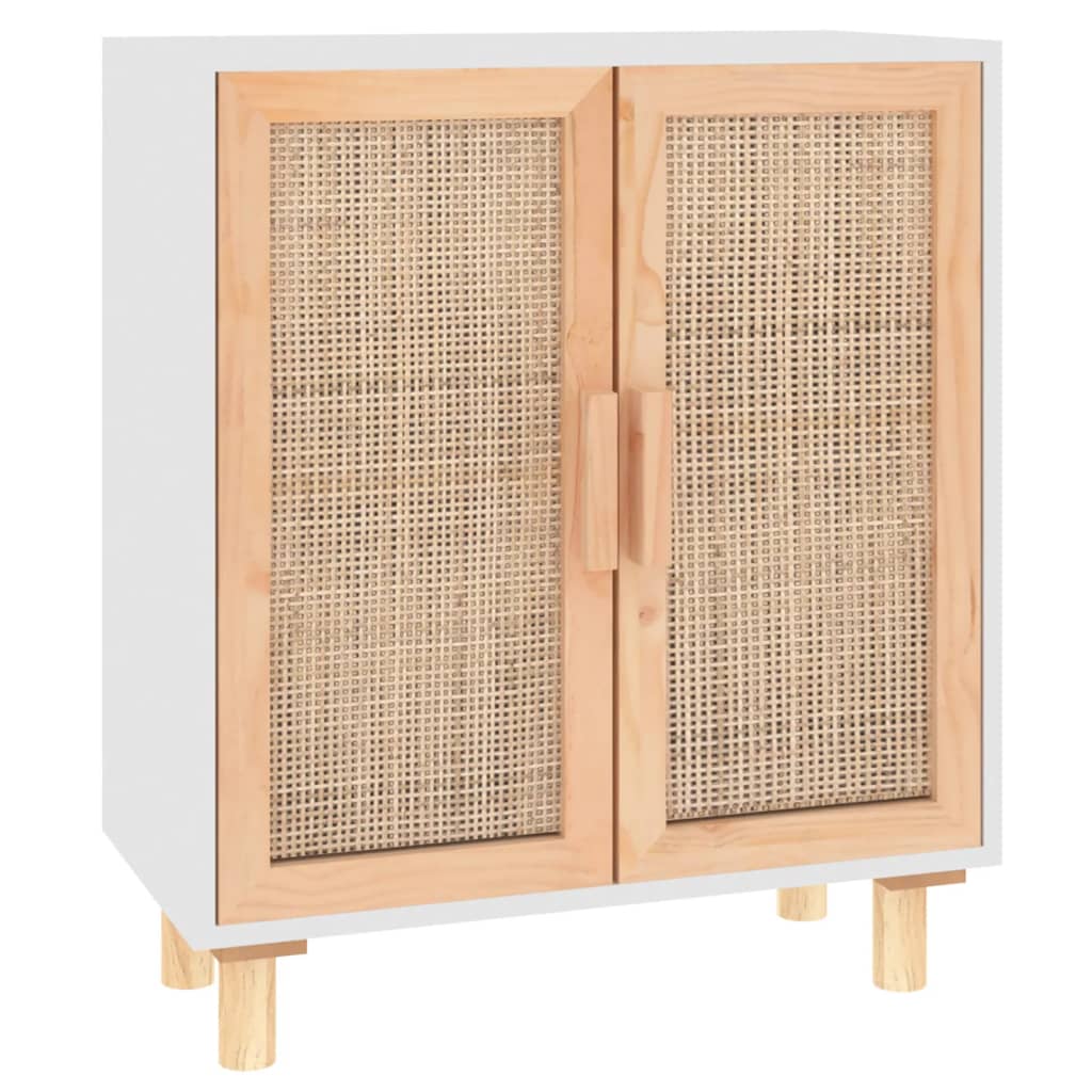 Dressoir 60x30x70 cm massief grenenhout en rattan