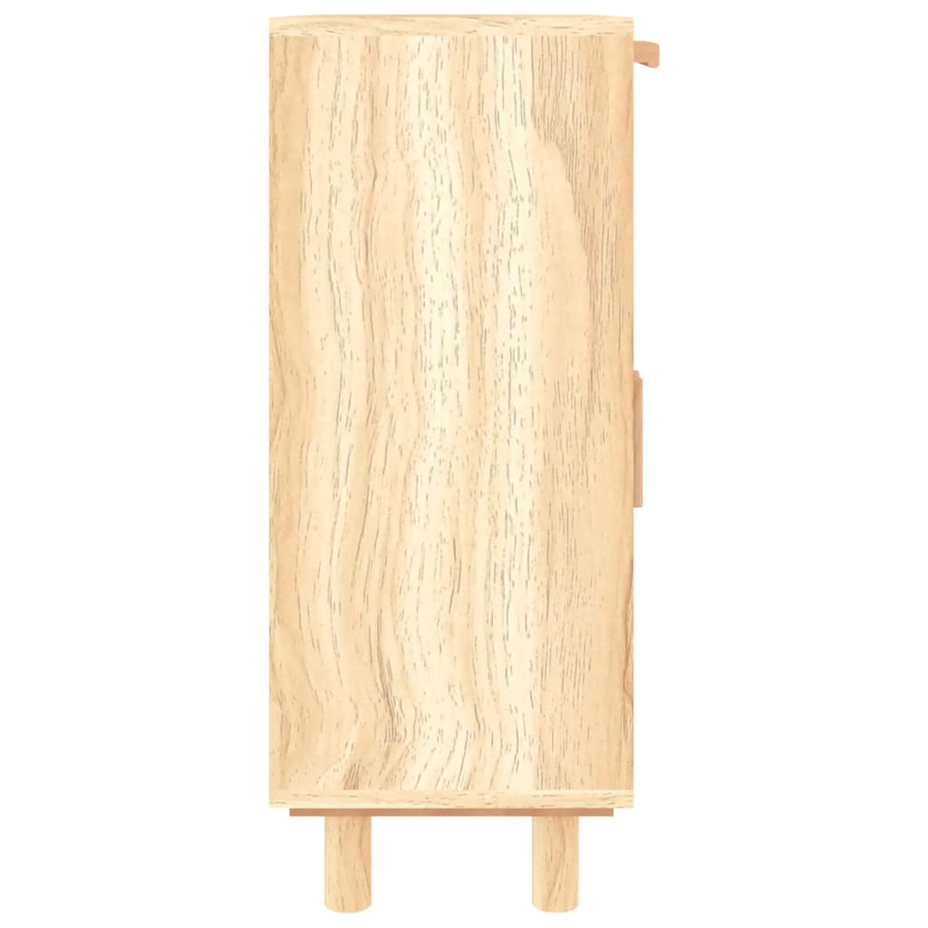 Dressoir 60x30x75 cm massief grenen hout en rattan