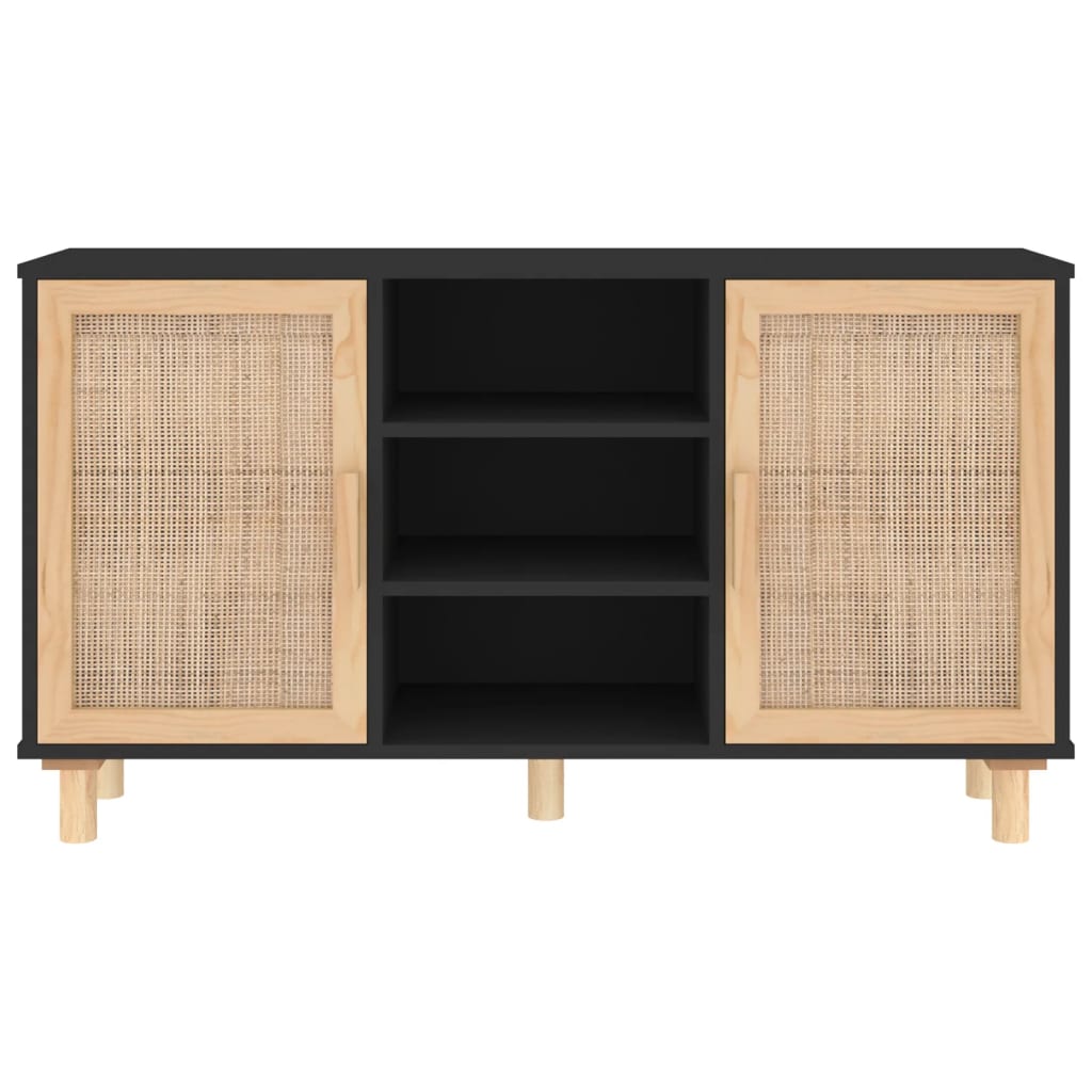 Dressoir 105x30x60 cm massief grenenhout en rattan