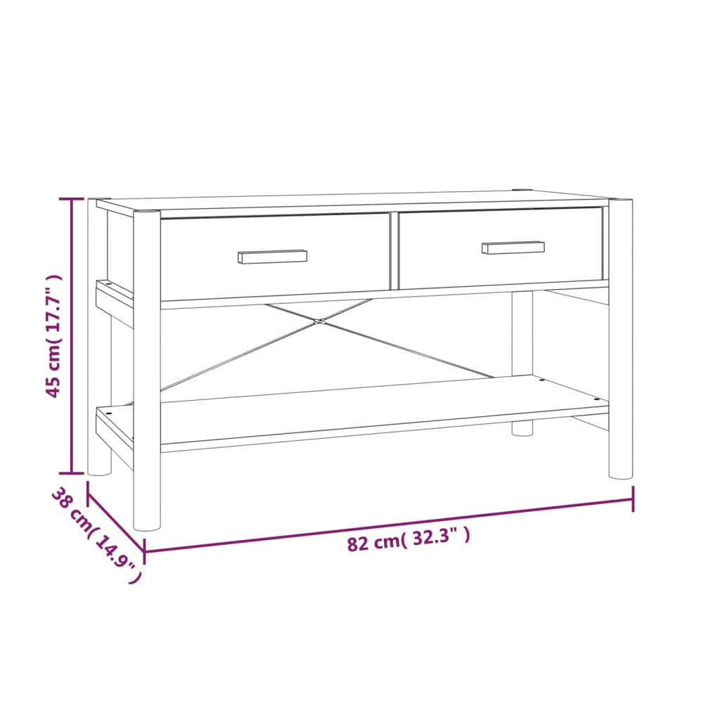 Tv-meubel 82x38x45 cm bewerkt hout