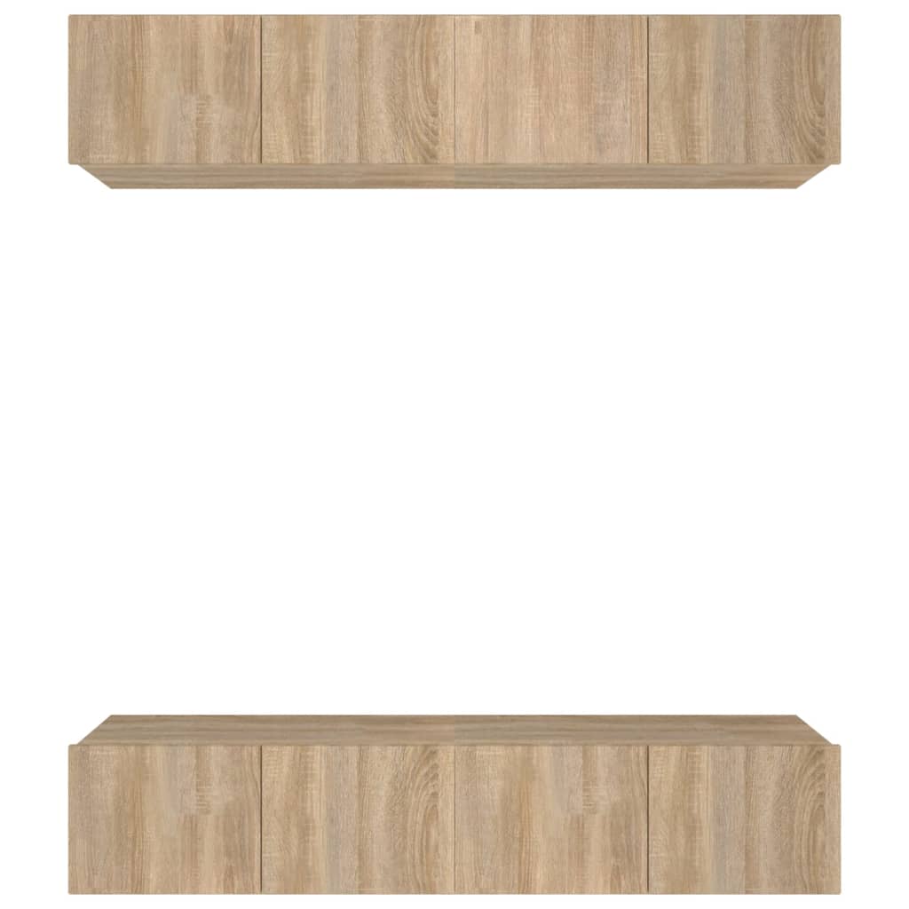 Tv-wandmeubels 4 st 100x30x30 cm bruin eikenkleur