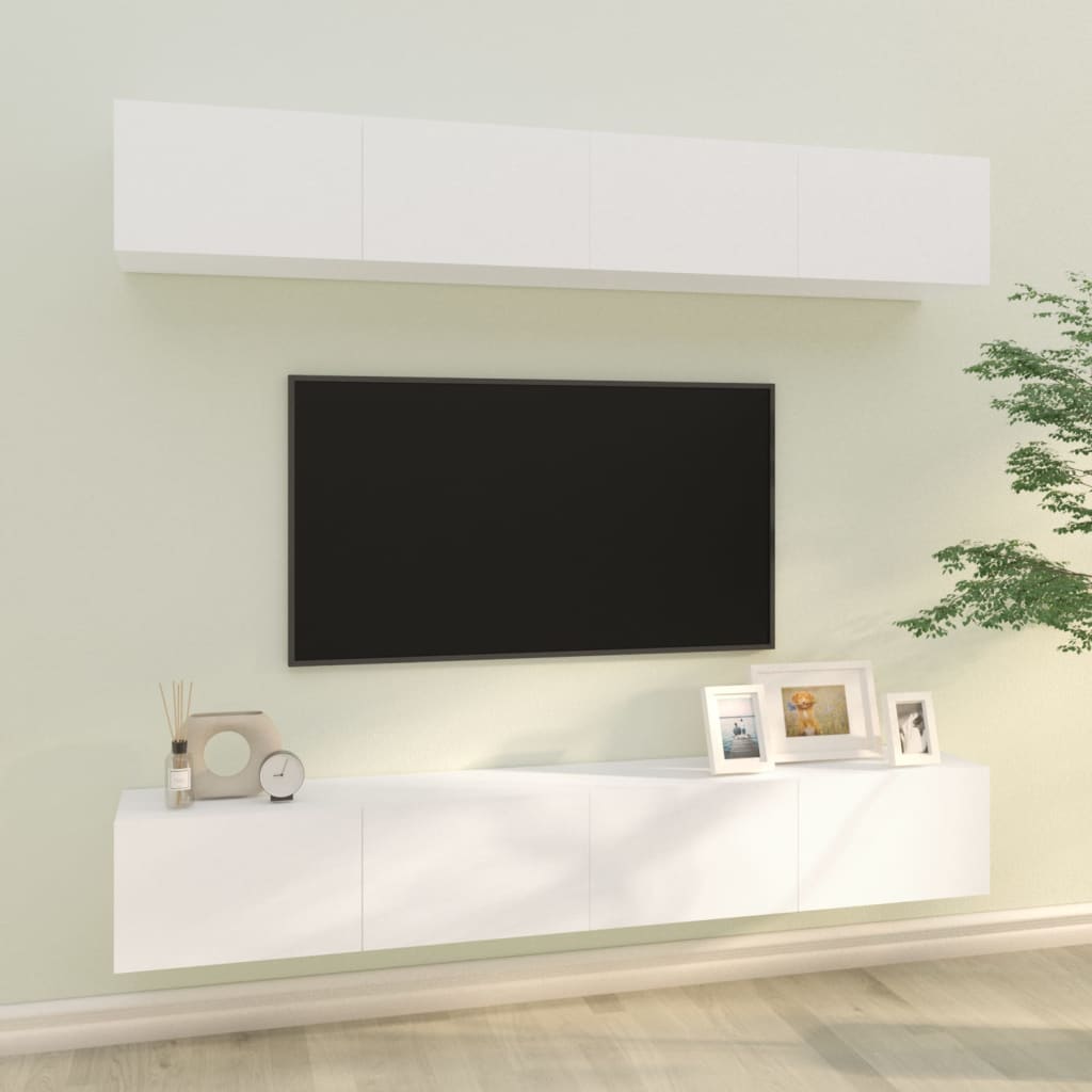 Tv-wandmeubels 4 st 100x30x30 cm bruin eikenkleur