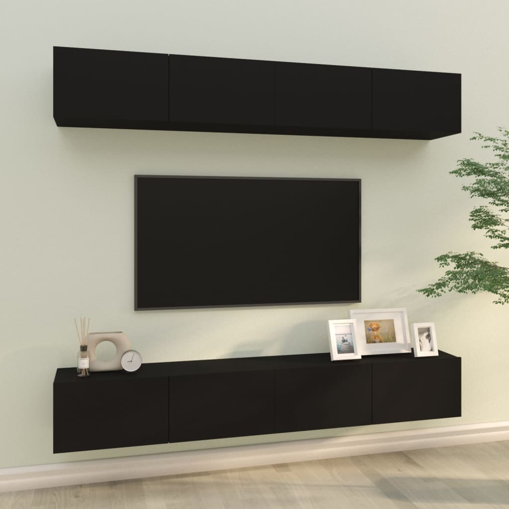 Tv-wandmeubels 4 st 100x30x30 cm