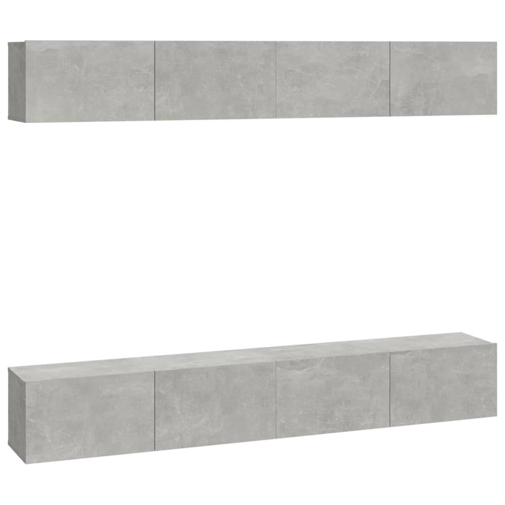 Tv-wandmeubels 4 st 100x30x30 cm bruin eikenkleur