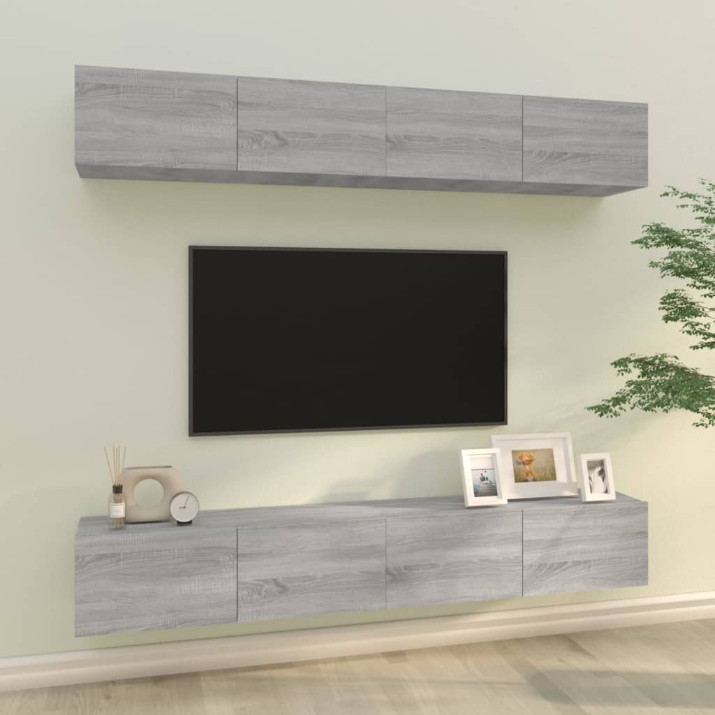 Tv-wandmeubels 4 st 100x30x30 cm