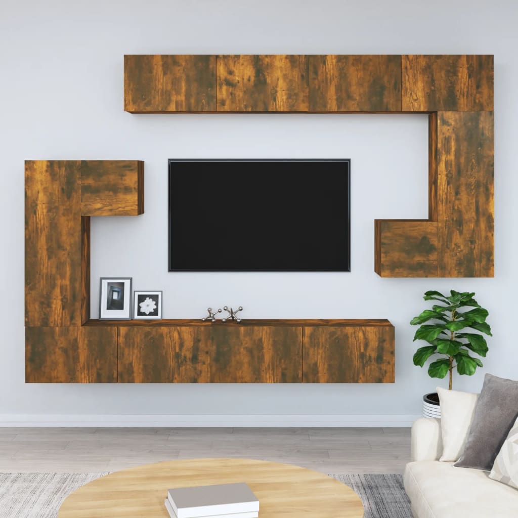 Tv-wandmeubel bewerkt hout