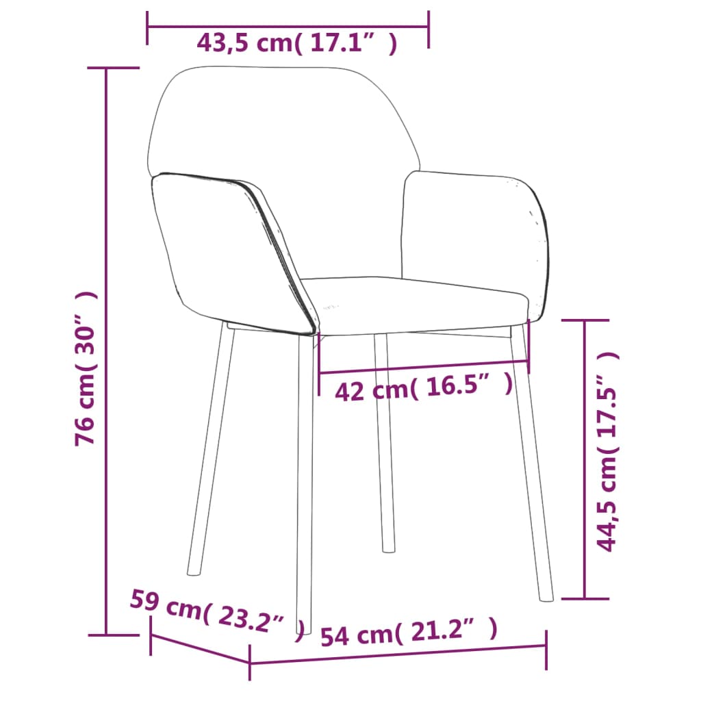 Eetkamerstoelen 2 st stof en kunstleer