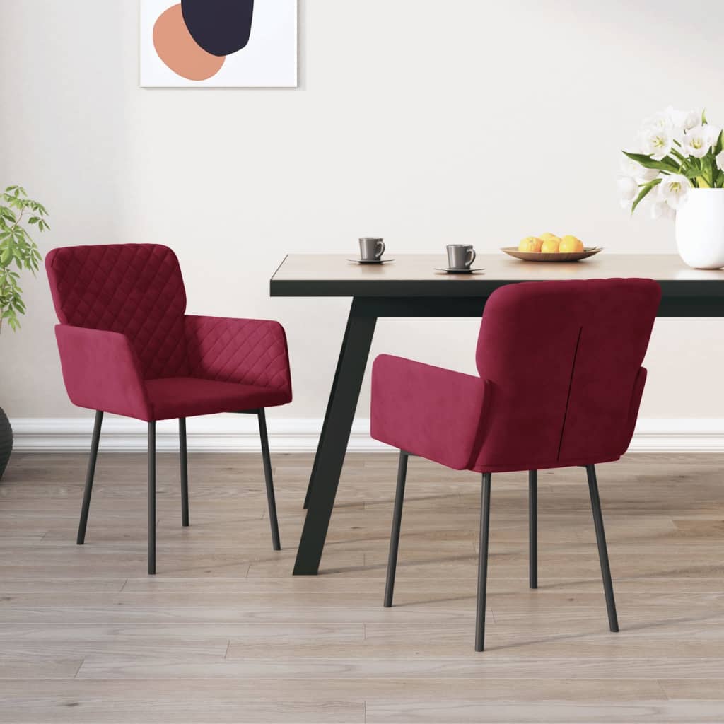 Eetkamerstoelen 2 st fluweel