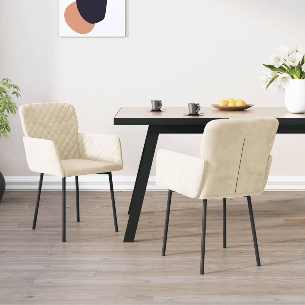 Eetkamerstoelen 2 st fluweel