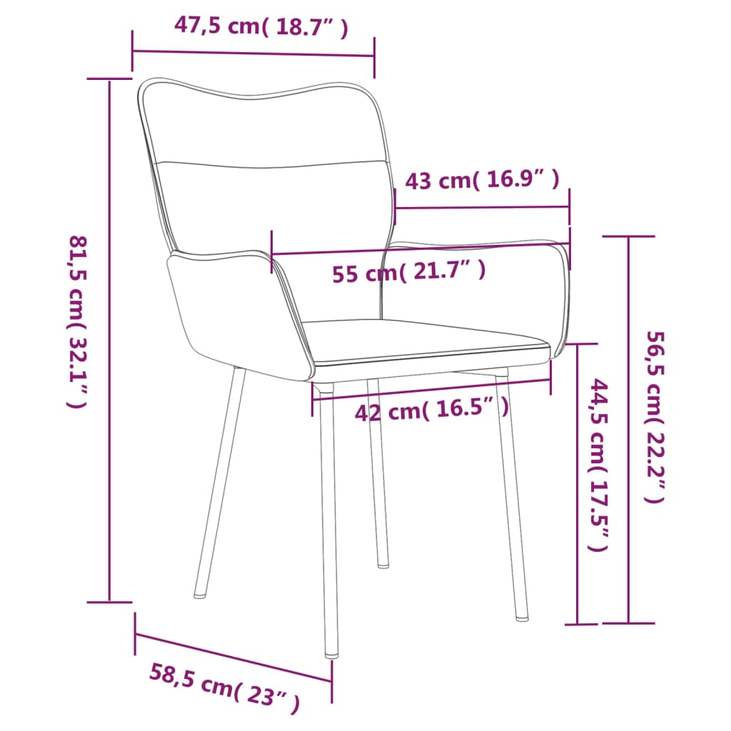 Eetkamerstoelen 2 st fluweel