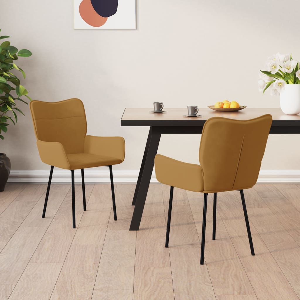 Eetkamerstoelen 2 st fluweel