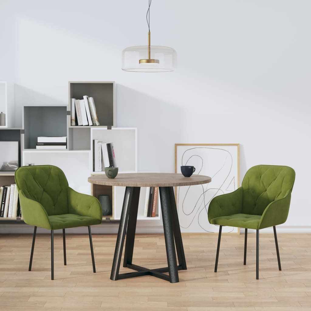 Eetkamerstoelen 2 st fluweel crèmekleurig