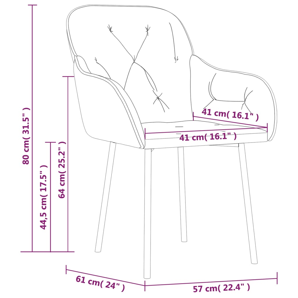 Eetkamerstoelen 2 st fluweel crèmekleurig