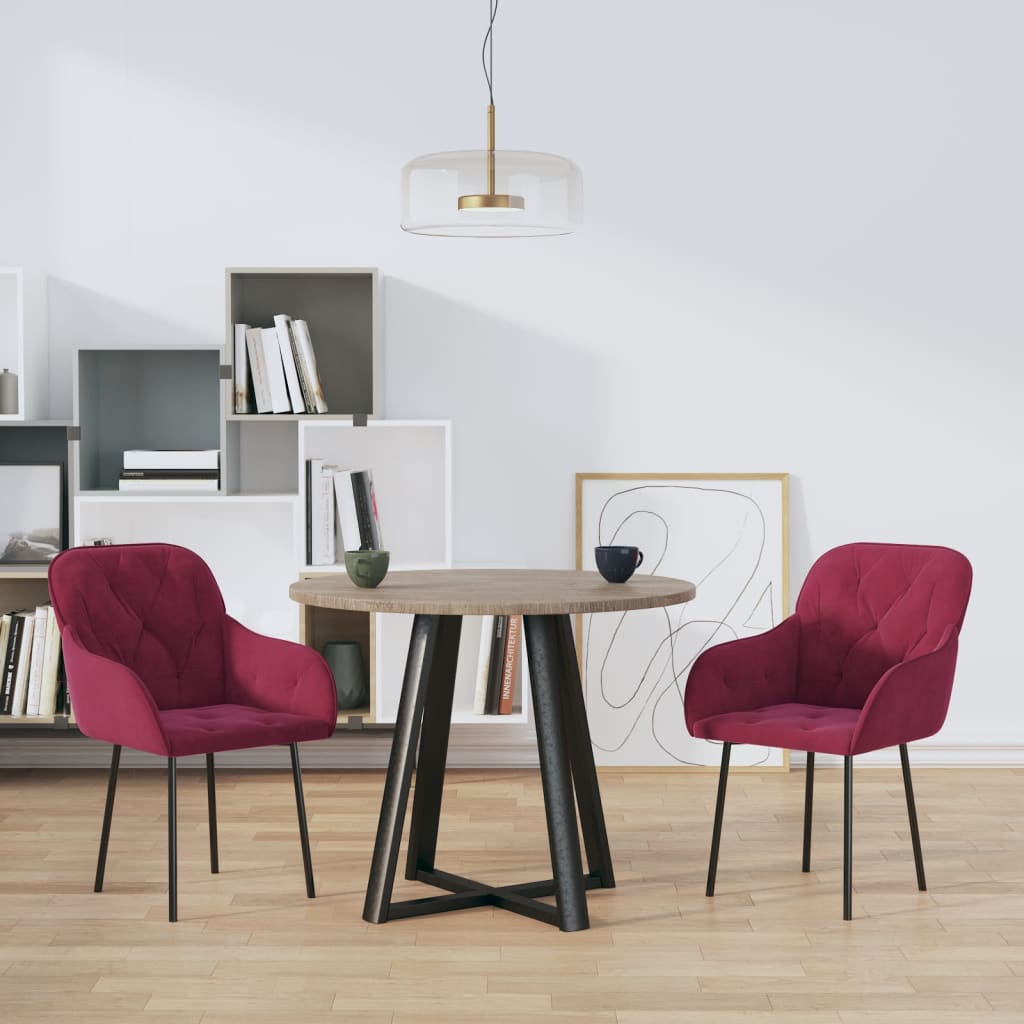 Eetkamerstoelen 2 st fluweel crèmekleurig