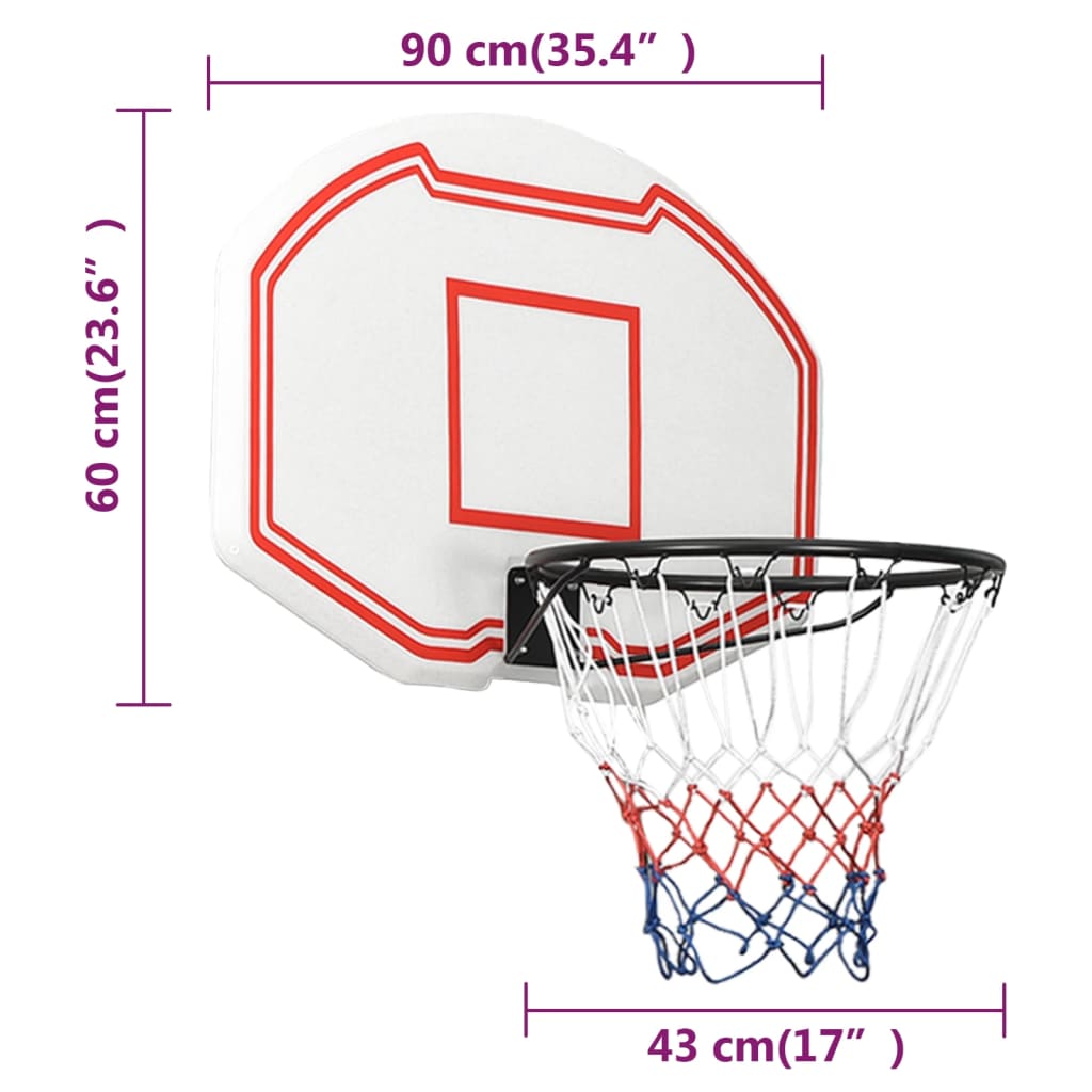 Basketbalbord 71x45x2 cm polyetheen