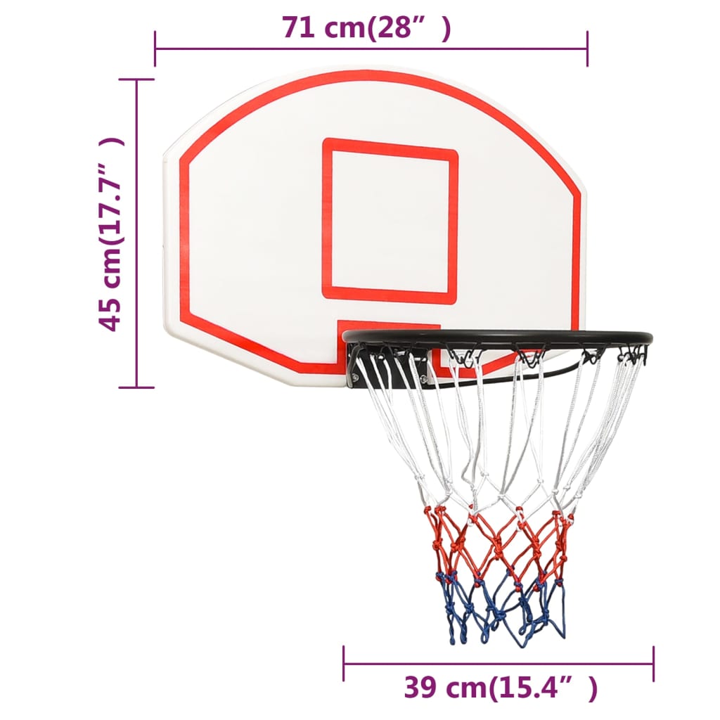 Basketbalbord 71x45x2 cm polyetheen