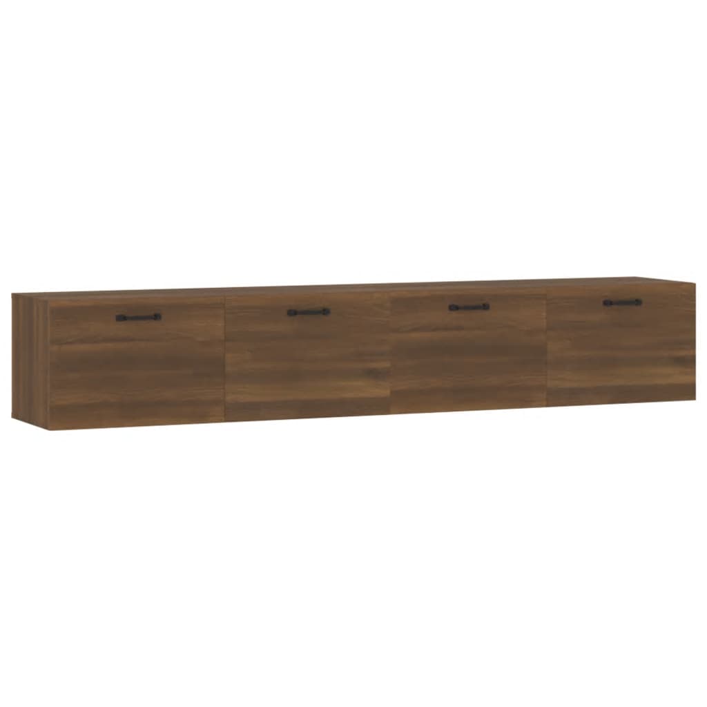 Wandkasten 2 st 60x36,5x35 cm bewerkt hout eikenkleurig