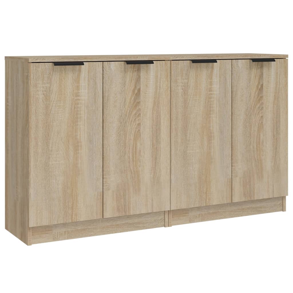 Dressoirs 2 st 60x30x70 cm bewerkt hout eikenkleurig