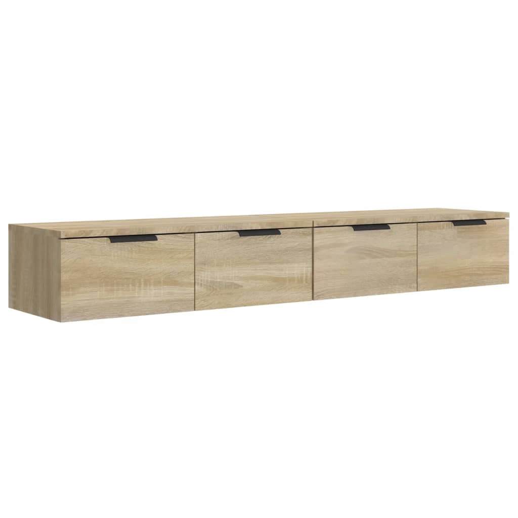 Wandkasten 2 st 68x30x20 cm bewerkt hout gerookt