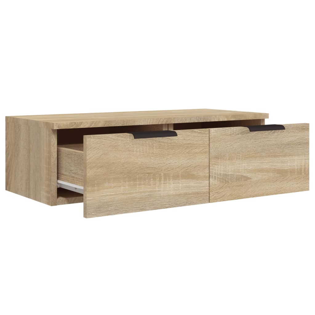 Wandkasten 2 st 68x30x20 cm bewerkt hout gerookt