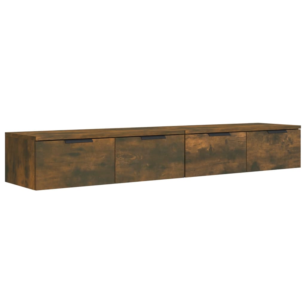 Wandkasten 2 st 68x30x20 cm bewerkt hout