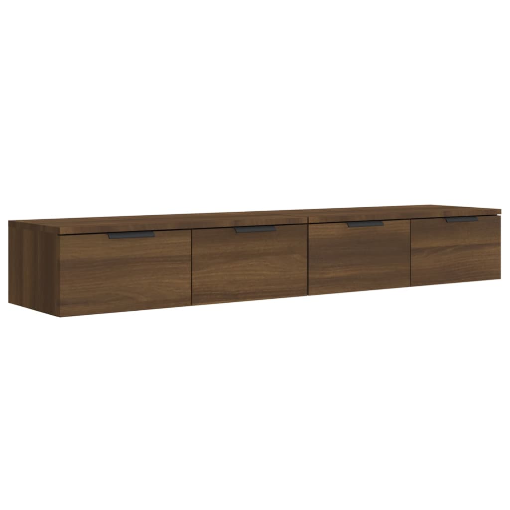 Wandkasten 2 st 68x30x20 cm bewerkt hout gerookt