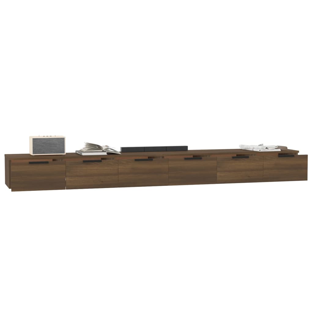 Wandkasten 2 st 102x30x20 cm bewerkt hout