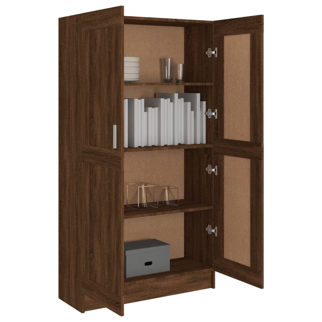 Boekenkast 82,5x30,5x80 cm bewerkt hout eikenkleurig