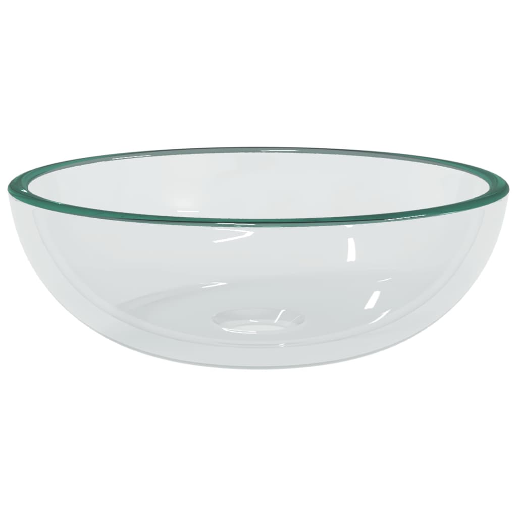 Wasbak 42x14 cm gehard glas groen